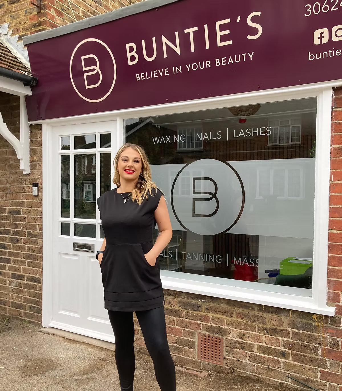 Buntie outside Buntie's clinic in Burgess Hill